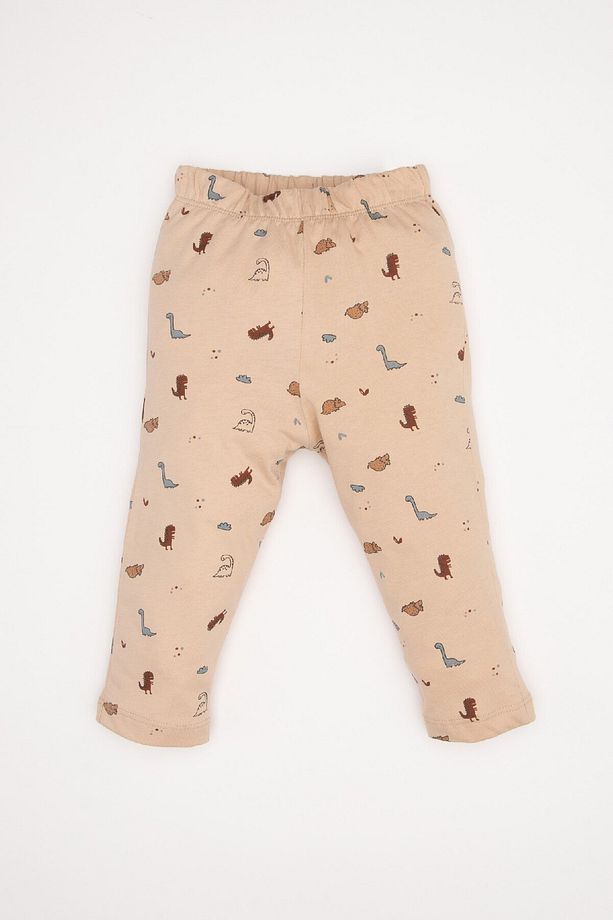 Erkek Bebek Pijama Takımı Dinazor Desenli Uzun Kollu Penye Üst Beli Lastikli Uzun Alt D6811a5ns - 2