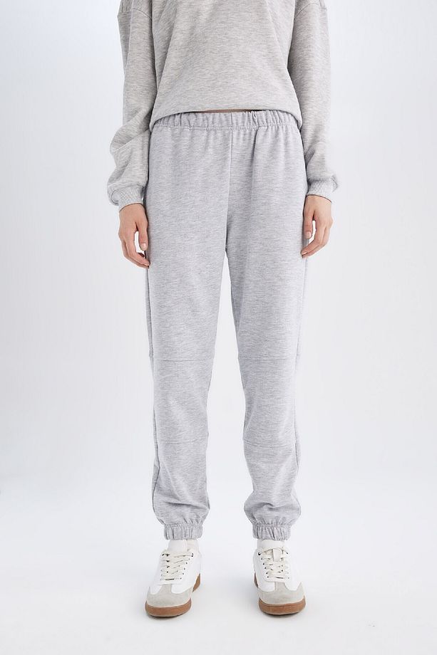 Jogger Eşofman Altı Beli Paçası Lastikli Cepli Uzun Boy Basic Düz D6646ax24wn - 5