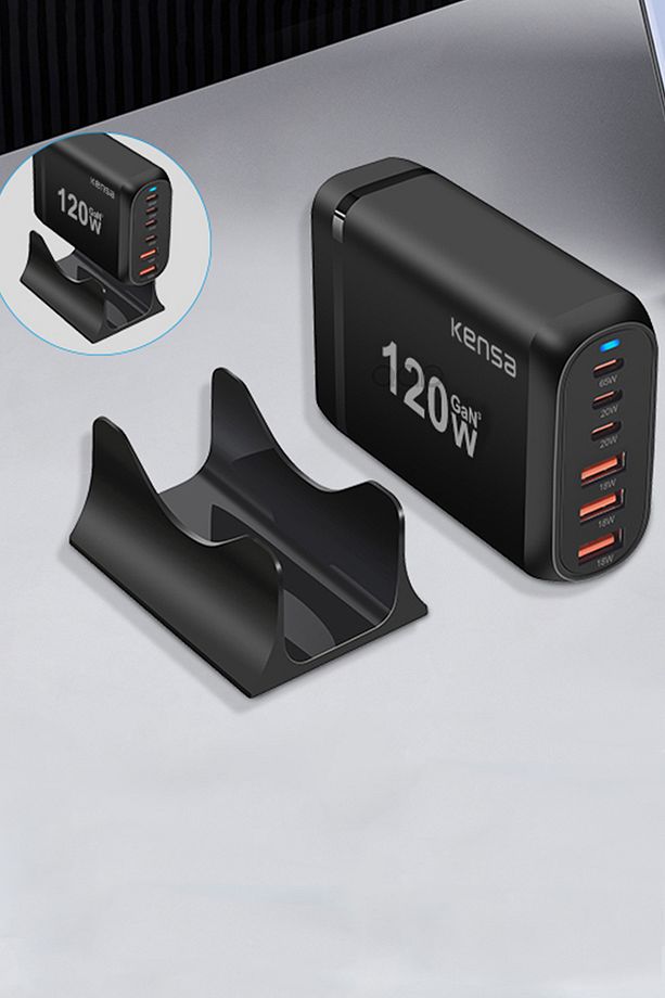 120W Gan3 Turbo Hızlı Şarj Cihazı Type-C QC PD 3xUsb-C 3xUsb-A (Gerçek 120 Watt) - 3