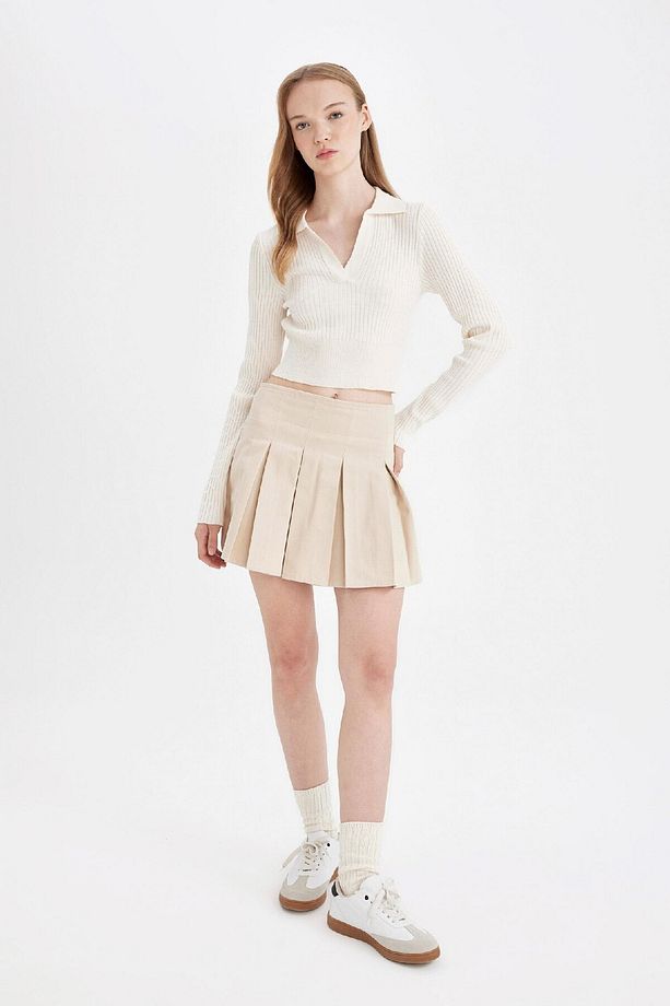 Coool Piliseli Normal Bel Basic Düz Gabardin Mini Etek D5265ax24au - 2