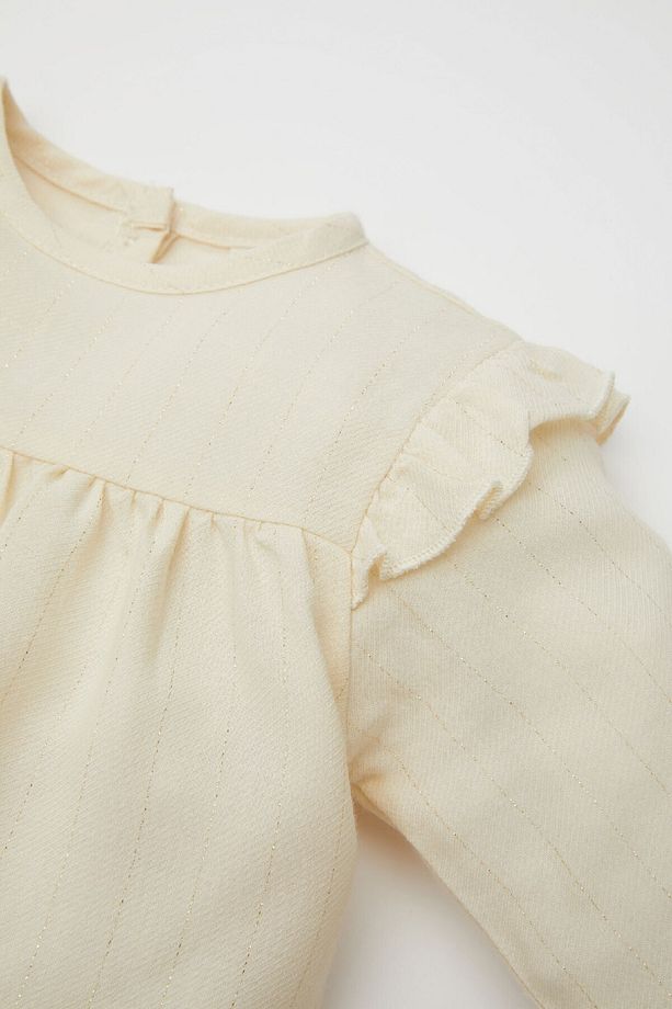 Kız Bebek Bisiklet Yaka Twill Uzun Kollu Gömlek D6234a524wn - 2