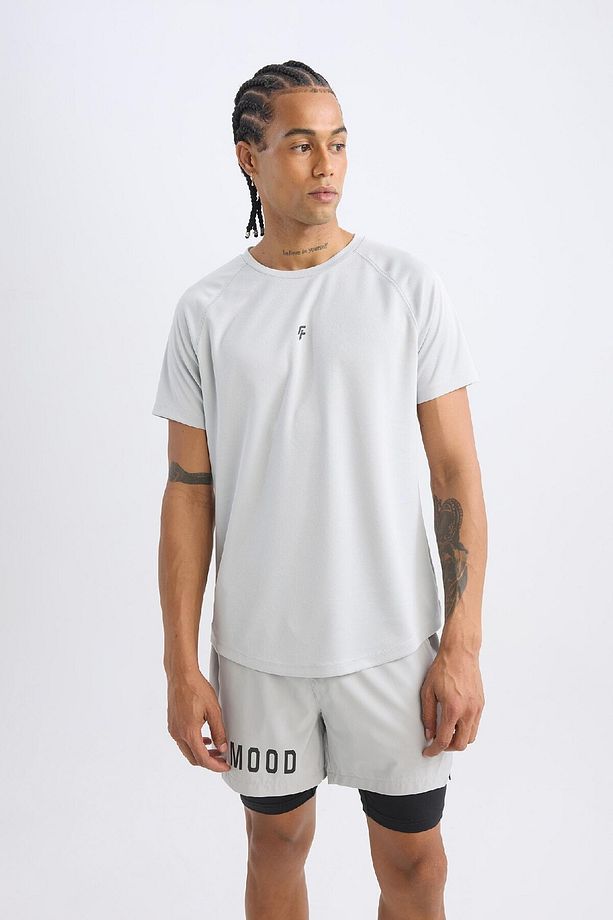 DeFactoFit Slim Fit Dar Kesim Bisiklet Yaka Baskılı Sporcu Kısa Kollu Tişört V2887AZ25SP - 8