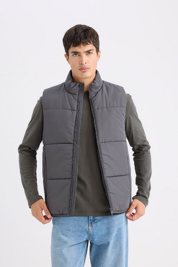 Regular Fit Dik Yaka Fermuarlı Şişme Yelek D6286AX25SP - 1