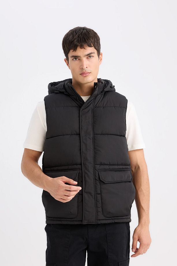 Regular Fit Kapüşonlu Fermuarlı Cepli Şişme Yelek D6285ax25sp - 4