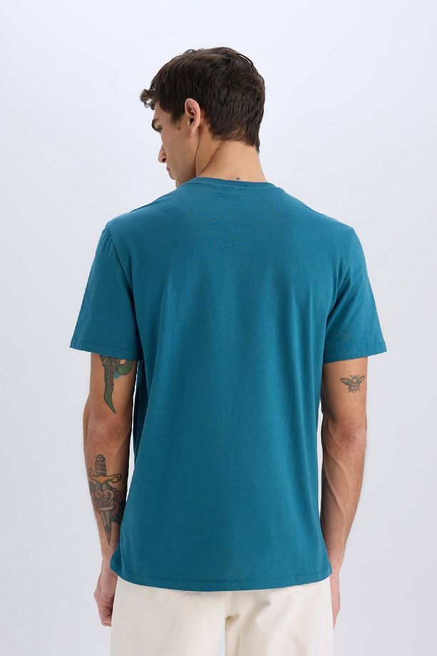 %100 Pamuk New Regular Fit Bisiklet Yaka Basic Düz Kısa Kollu Tişört V7699az25sp - 6