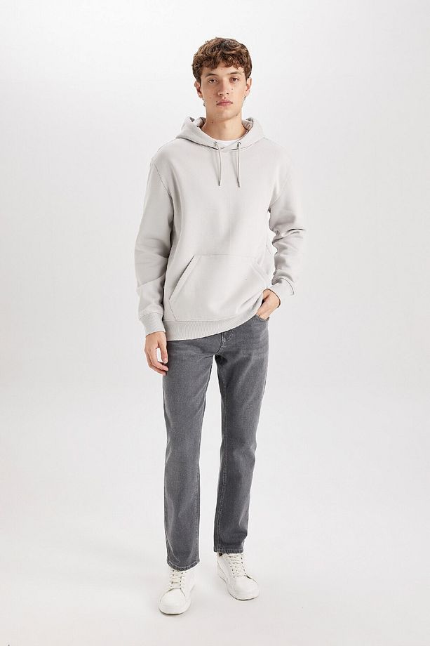 Regular Fit Kapüşonlu Kanguru Cepli Içi Yumuşak Tüylü Basic Düz Sweatshirt X8283az25sp - 2