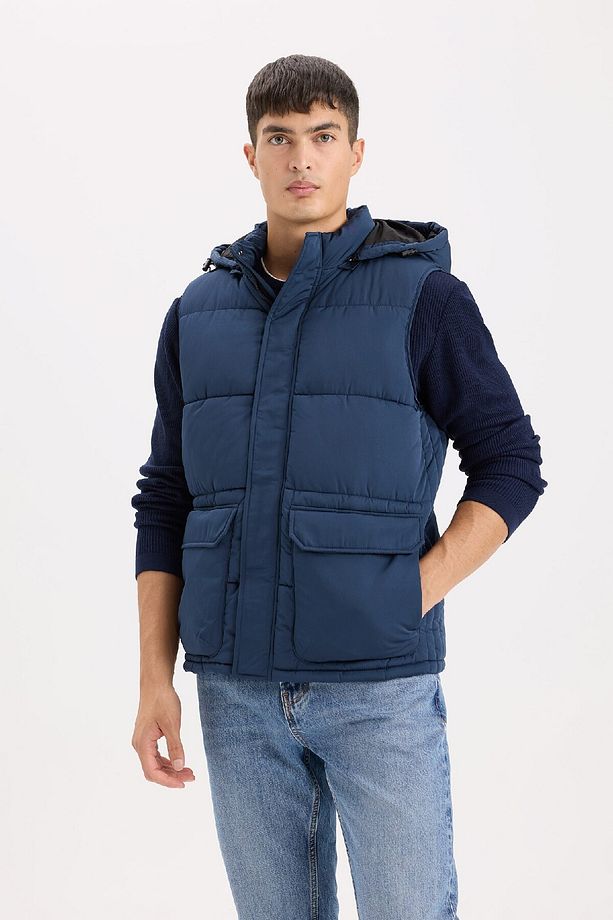 Regular Fit Kapüşonlu Fermuarlı Cepli Şişme Yelek D6285ax25sp - 3