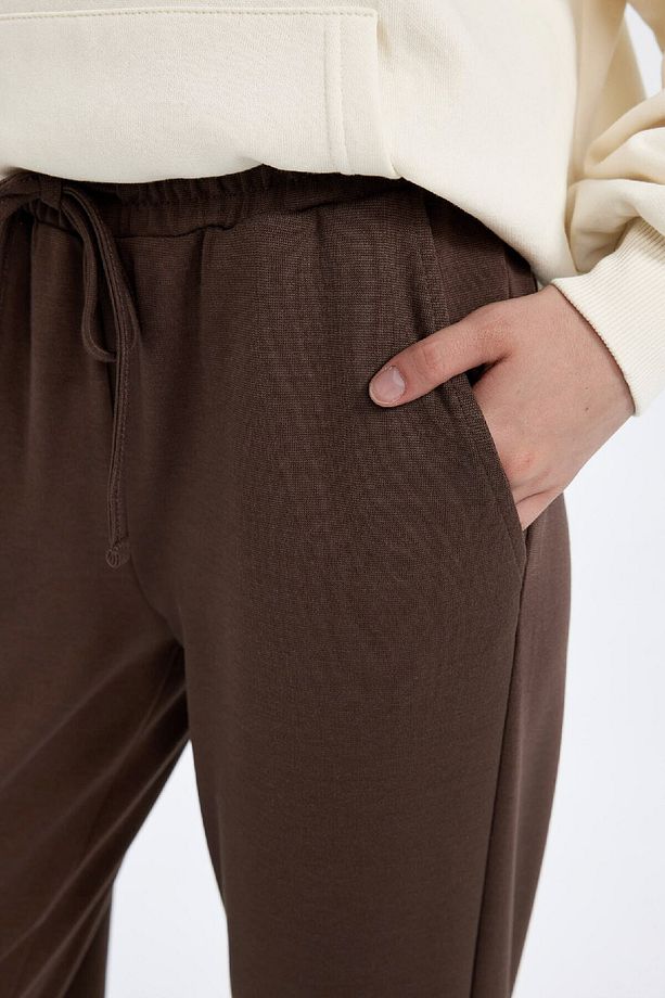 Regular Fit Jogger Eşofman Altı Beli Paçası Lastikli Cepli Uzun Boy S8381az24wn - 5