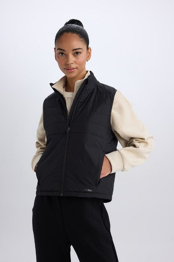 DeFactoFit Su İtici Regular Fit Fermuarlı Sporcu Yelek D6081AX25SP - 4