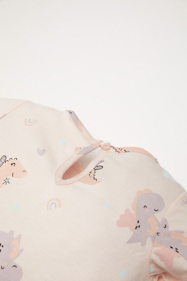 Kız Bebek Pijama Takımı Dinazor Baskılı Kısa Kollu Penye Üst Beli Lastikli Şort D8295a5ns - 4