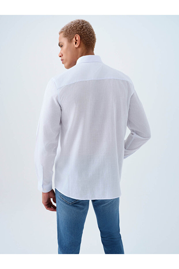 Regular Fit Beyaz Erkek Gömlek LF2037403 - 4