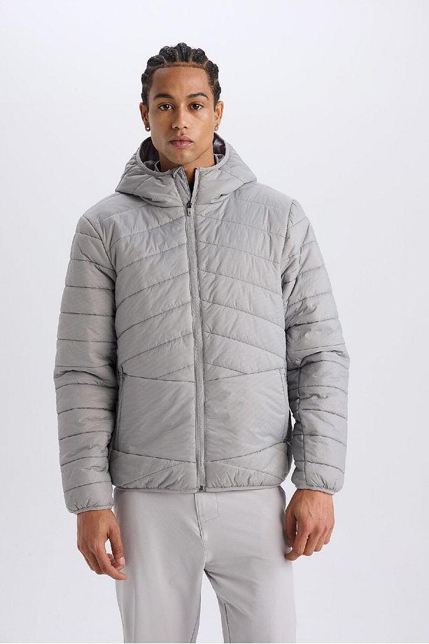 DeFactoFit Su İtici Regular Fit Kapüşonlu Fermuarlı Dokuma Mont D6183AX25SP - 6