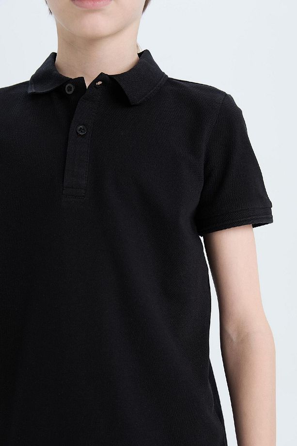 Erkek Çocuk Basic Düz Pike Kısa Kollu Polo Tişört K1689a625sm - 5