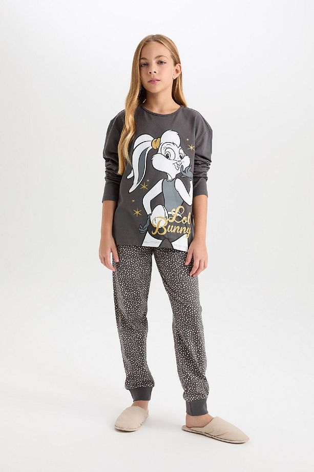 Kız Çocuk Pijama Takım Looney Tunes Uzun Kollu Üst Beli Lastikli Uzun Alt D6657a824wn - 2