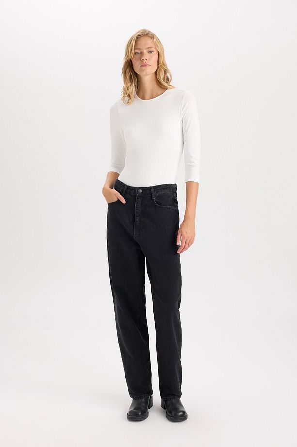 Regular Fit Bisiklet Yaka Basic Düz Yarım Kollu Çıtçıtlı Body D6915ax24au - 2