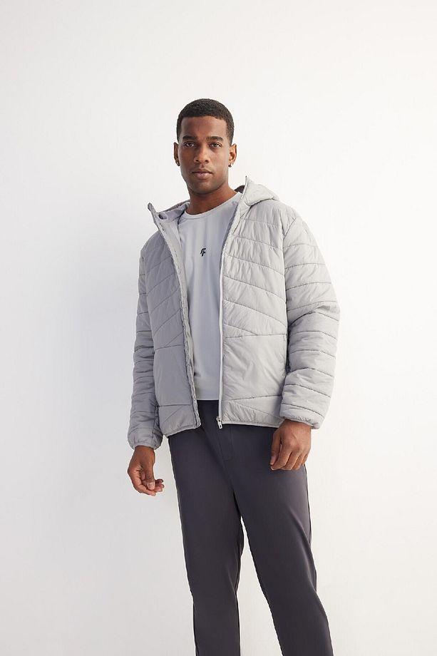 DeFactoFit Su İtici Regular Fit Kapüşonlu Fermuarlı Dokuma Mont D6183AX25SP - 2