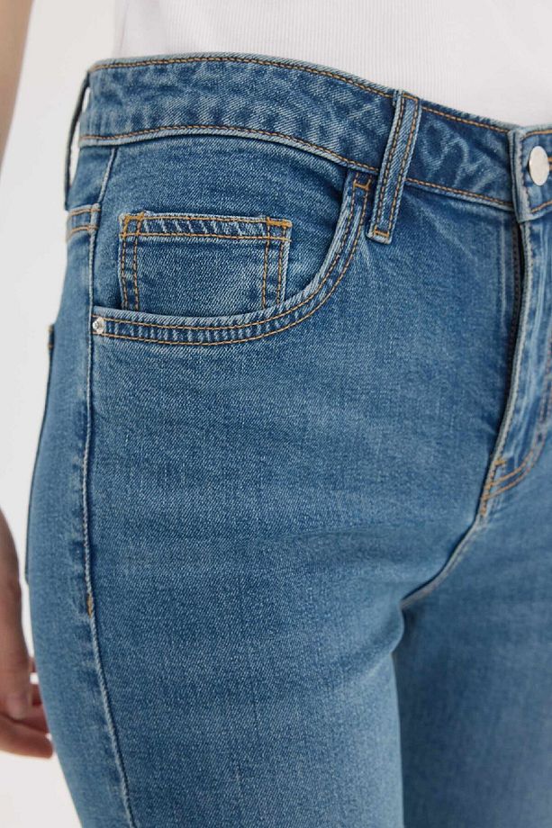 Yüksek Bel Geniş Paça Jean Pantolon D7972AX25SP - 5