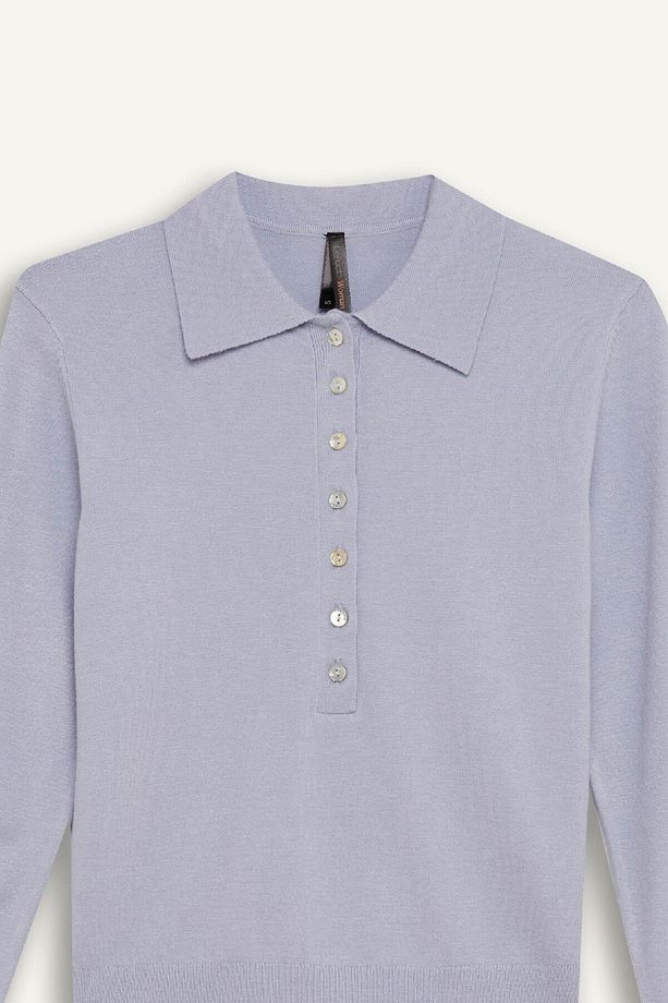 Regular Fit Polo Yaka Basic Düz Triko Kazak D6259AX25SP - 8