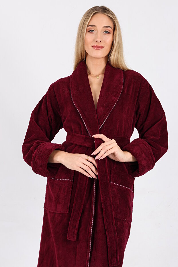 Biyeli Bambu Pamuk Bornoz - 2