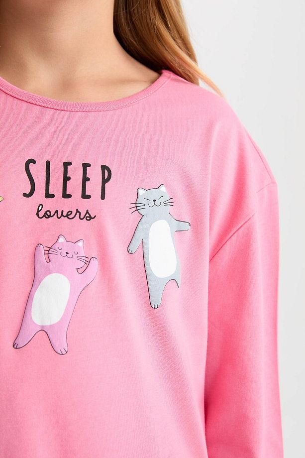 Kız Çocuk Pijama Takımı Baskılı Uzun Kollu Üst Uzun Alt D8586a8ns - 4