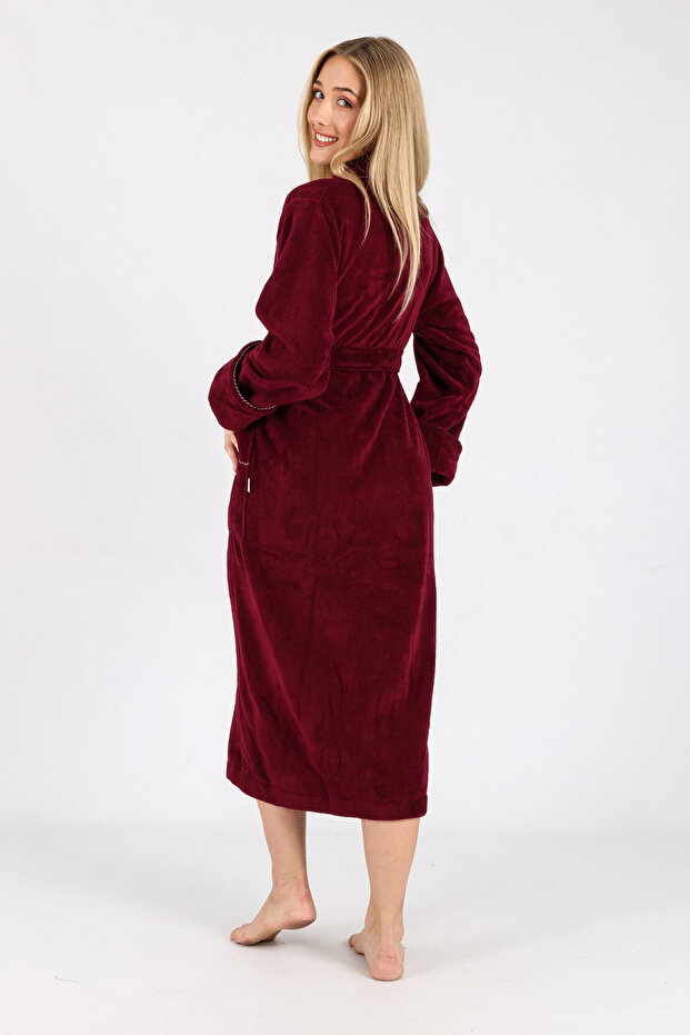 Biyeli Bambu Pamuk Bornoz - 5