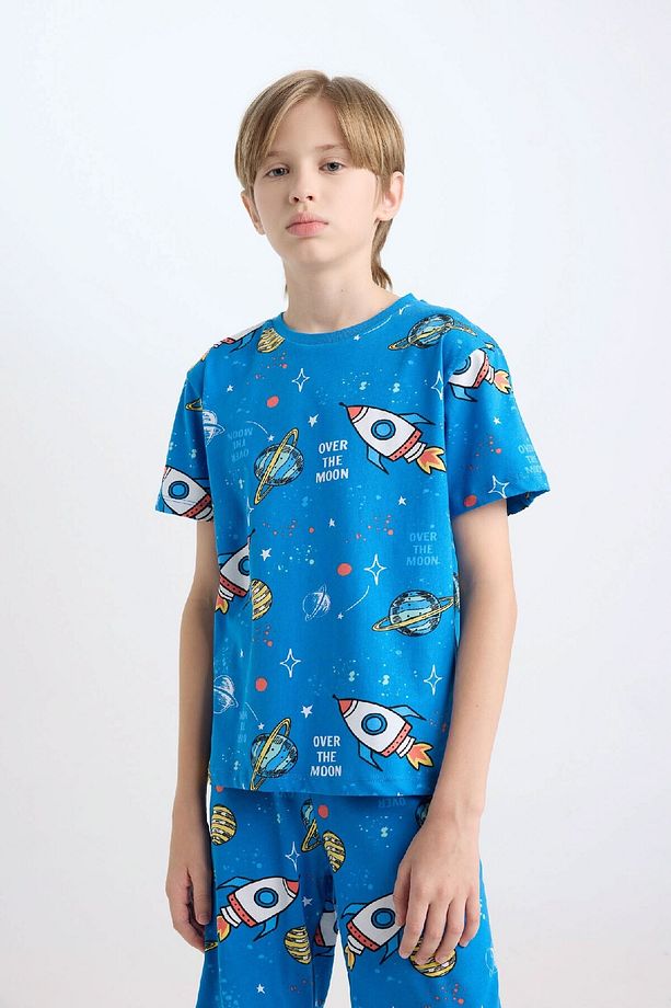 Erkek Çocuk Pijama Takımı Desenli Kısa Kollu Üst Şort D8782a8ns - 3