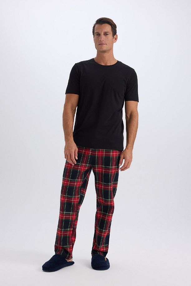 Regular Fit Kareli Cepli Uzun Boy Pijama Altı C6126ax24wn - 3