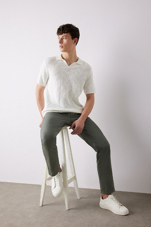Regular Fit Normal Kesim Yazlık Düz Paça Chino Kanvas Pantolon D7349ax25sp - 3