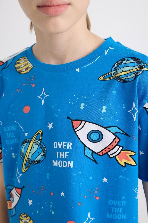 Erkek Çocuk Pijama Takımı Desenli Kısa Kollu Üst Şort D8782a8ns - 4