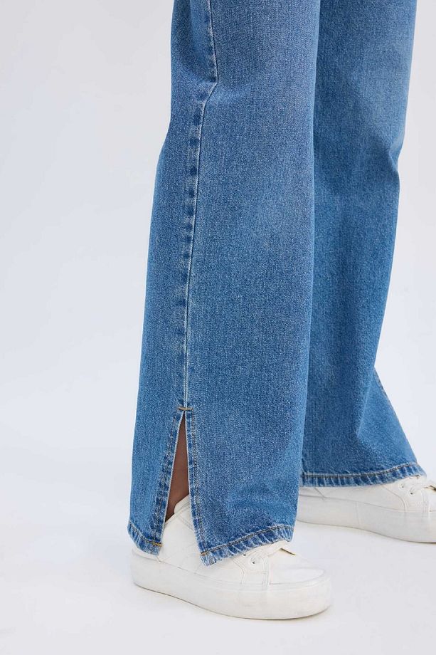 90s Wide Leg Yüksek Bel Düz Paça Uzun Jean Kar Yıkamalı Pantolon D7983ax25sp - 5
