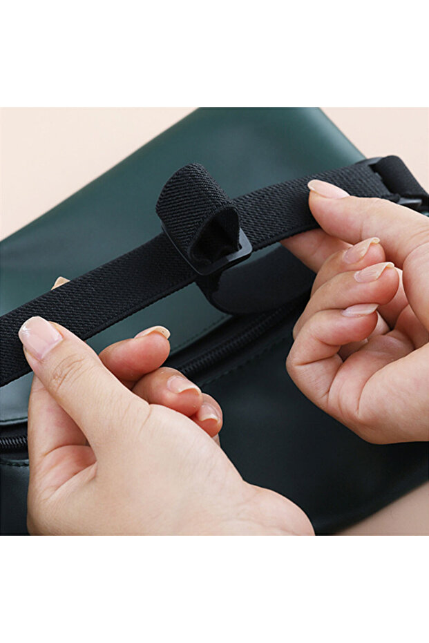 حقيبة مناديل جلدية رمادية - 5