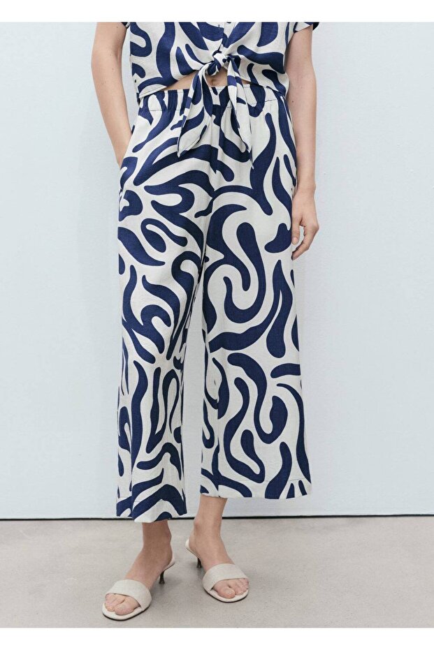 Oversize Desenli Pantolon - 1