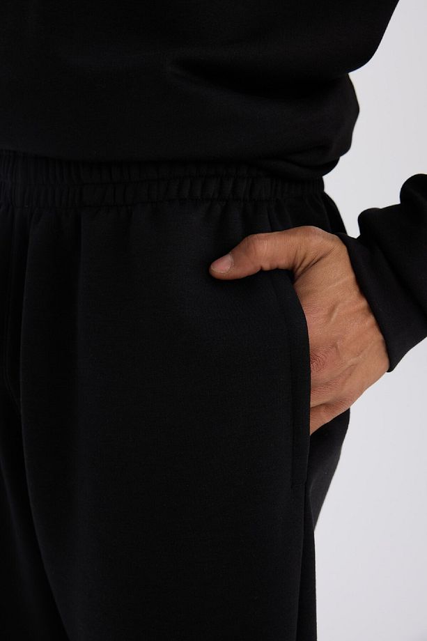 Fit Standart Fit Sporcu Jogger Eşofman Altı Skuba Dalgıç Kumaş Beli Bağcıklı Lastikli Paça D7 - 5