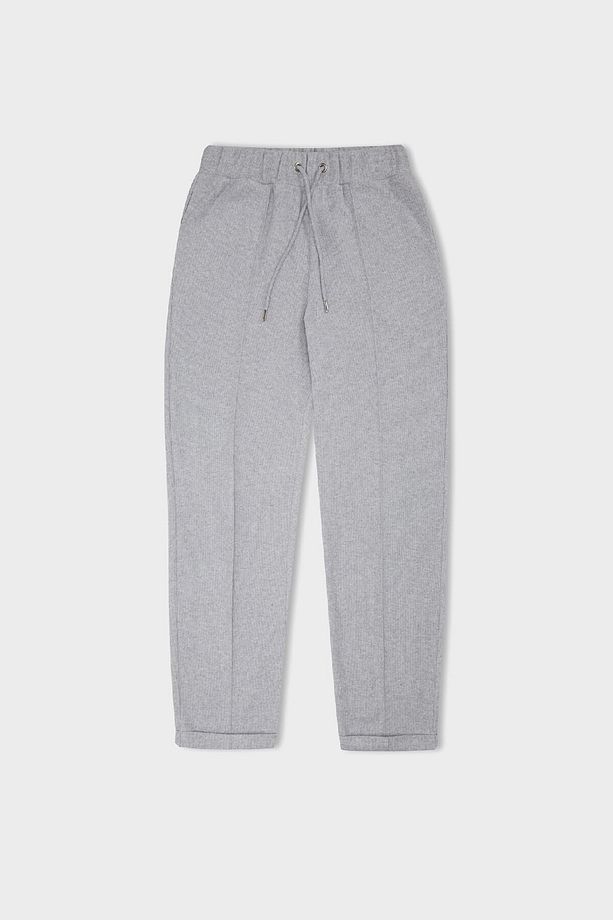 Regular Fit Pantolon Beli Lastikli Basic Düz Bağcıklı Cepli Paça Katlamalı Uzun Boy D9010ax24wn - 8