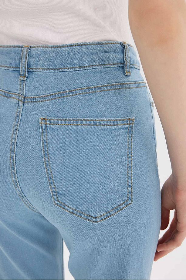 Slim Flare Yüksek Bel Düz Paça Uzun Jean Kar Yıkamalı Pantolon D7973AX25SP - 6