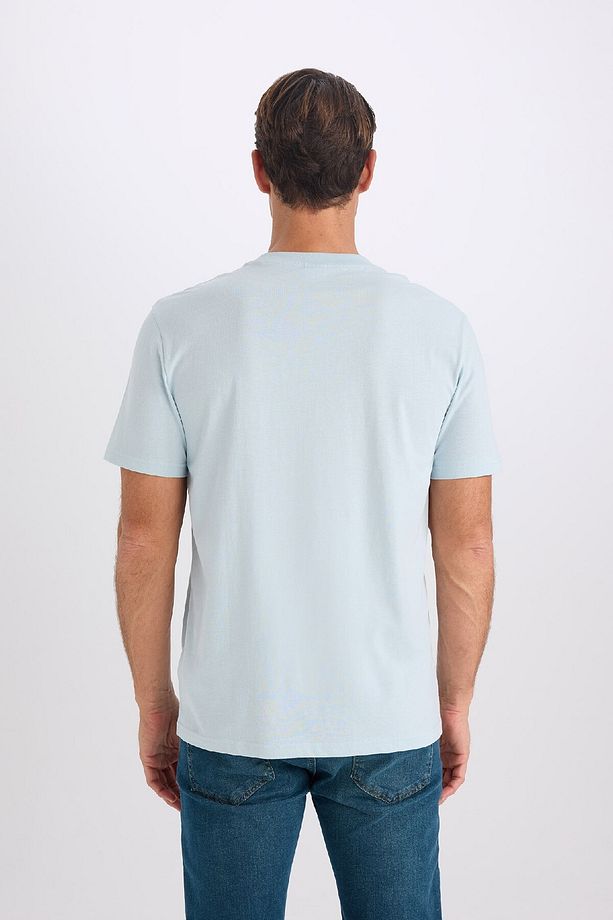 %100 Pamuk New Regular Fit Bisiklet Yaka Basic Düz Kısa Kollu Tişört V7699az25sp - 6