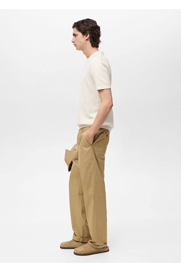 Pamuklu ince dokuma tişört - 5