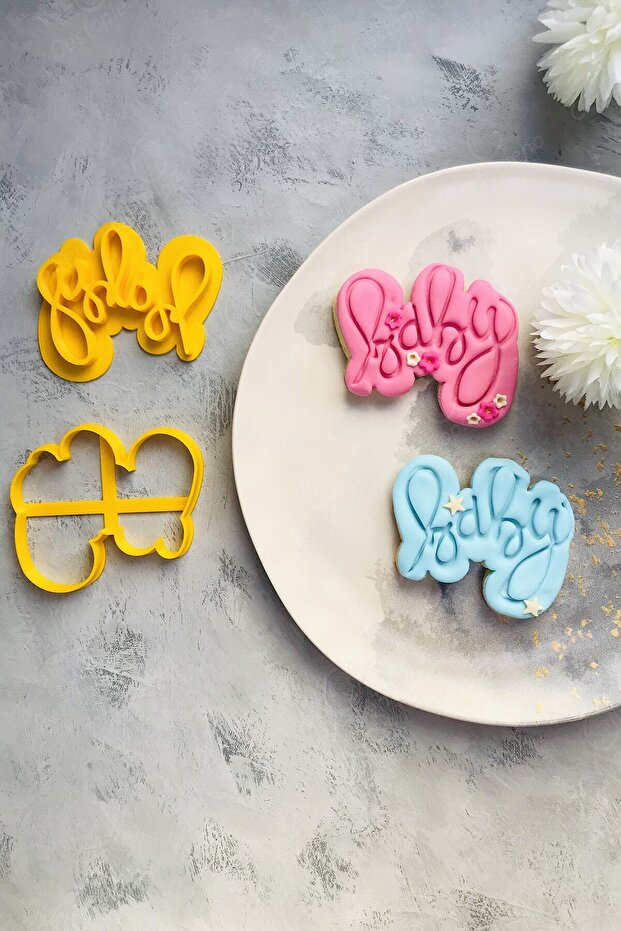 Baby Written Dough Shaper / Cookie Mold / Candy Dough / Ceramic / Game / Polymer / Baby Themed