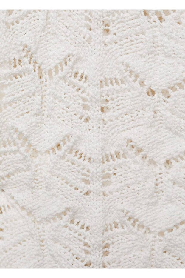 Geknüpfte Strickjacke mit Bindeband - 5