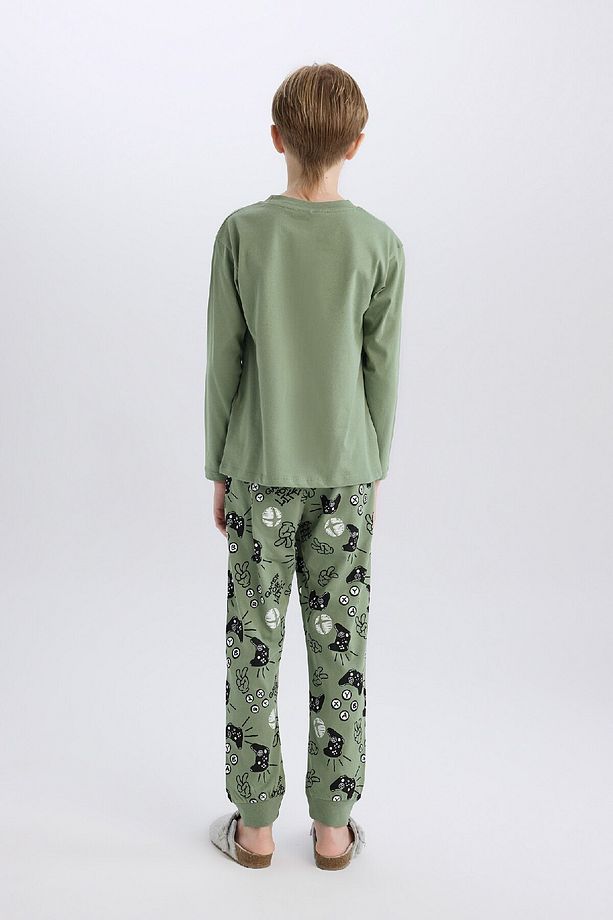 Erkek Çocuk Xbox Pijama Takımı Bisiklet Yaka Uzun Kollu Üst Beli Lastikli Uzun Alt D8445A824WN - 6