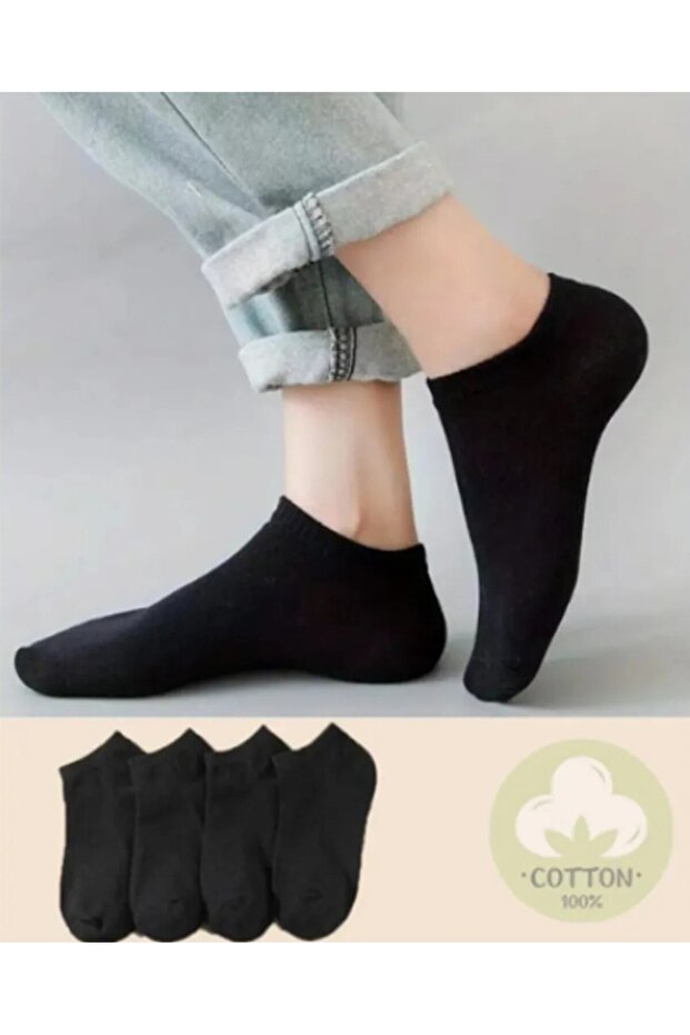 6 Pairs Women Men Unisex Black Booties Socks Ankle Length 6 Pieces