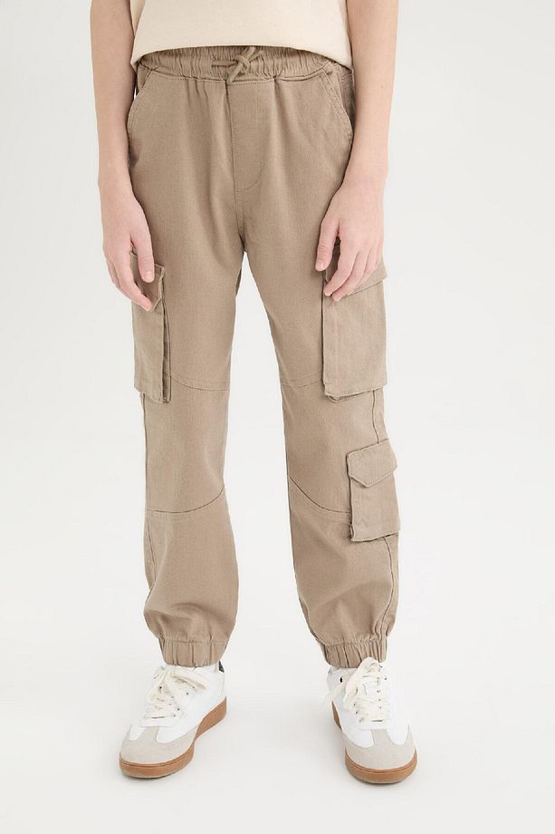 Erkek Çocuk Kargo Cepli Standart Paça Gabardin Jogger Pantolon D6314A825SP - 1