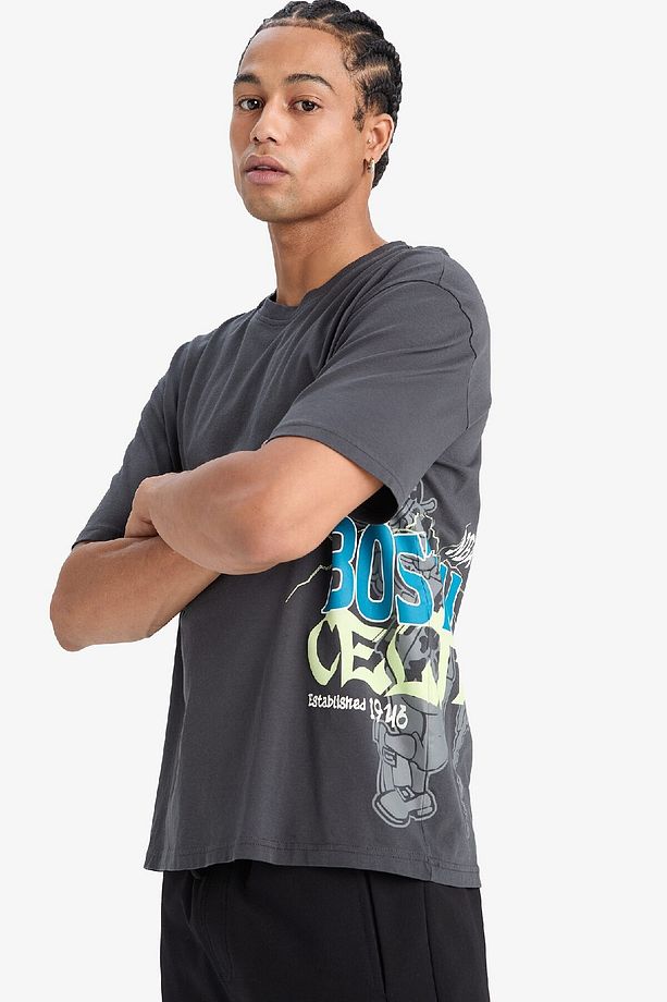 DeFactoFit NBA Boston Celtics Oversize Geniş Kalıp Bisiklet Yaka Kısa Kollu Tişört E0130AX25SP - 3