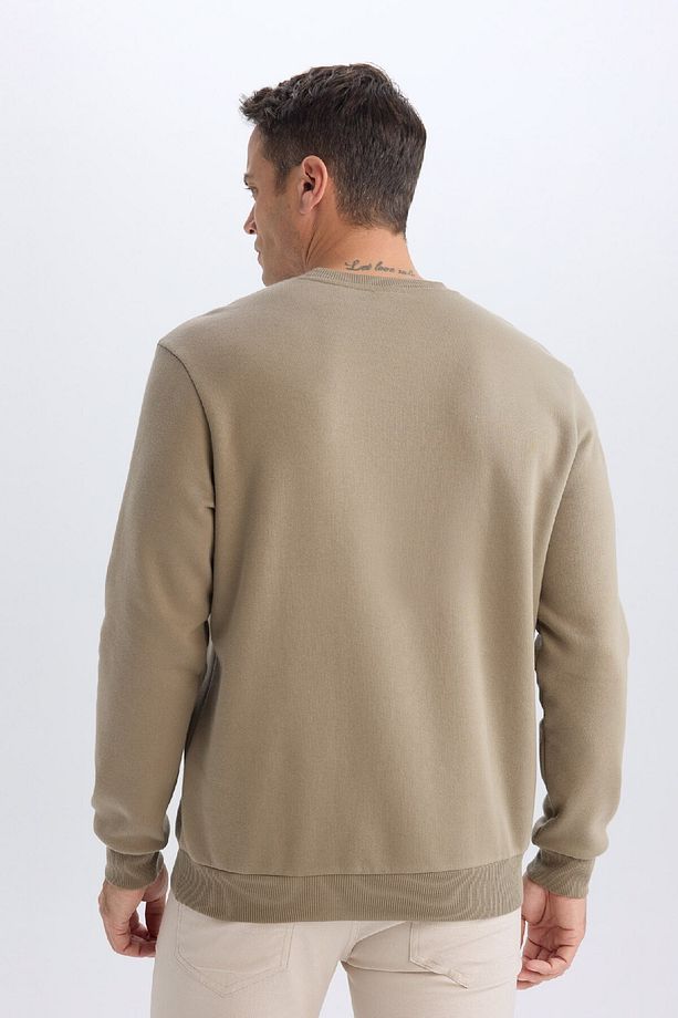 Regular Fit Bisiklet Yaka Kalın Basic Düz Sweatshirt T3777az25sp - 6