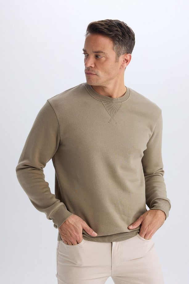 Regular Fit Bisiklet Yaka Kalın Basic Düz Sweatshirt T3777az25sp - 4