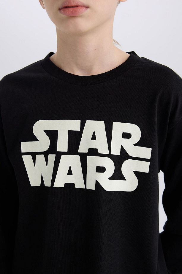 Erkek Çocuk Star Wars Pijama Takımı Bisiklet Yaka Uzun Kollu Üst Uzun Alt D8572A824WN - 4