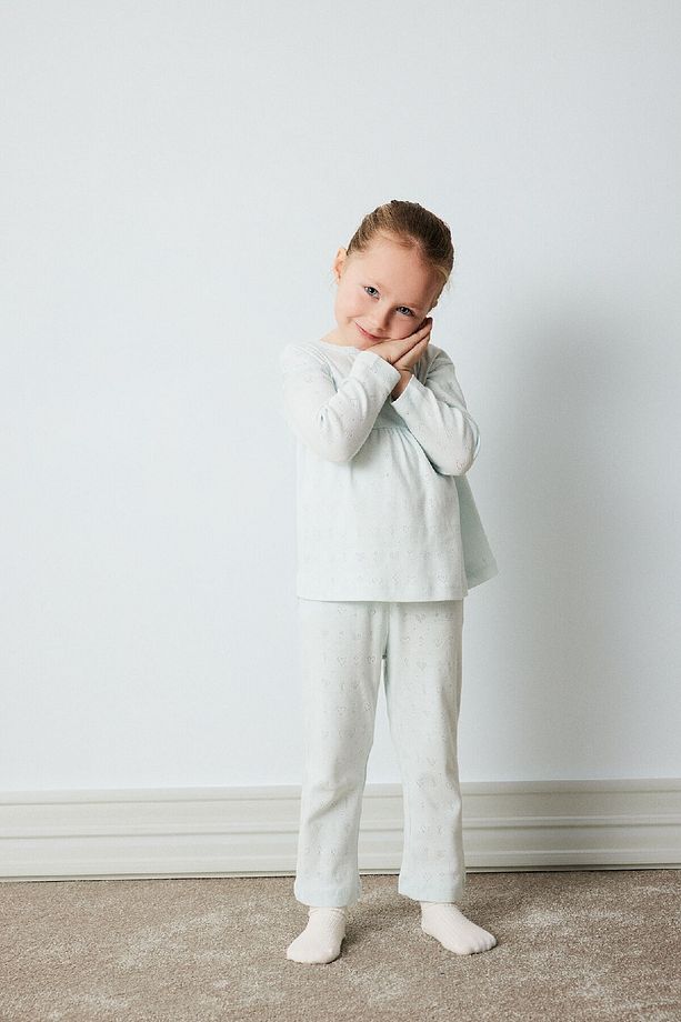 Kız Bebek Pijama Takımı Ribana Uzun Kollu Üst Beli Lastikli Uzun Alt E0766A525SP - 2