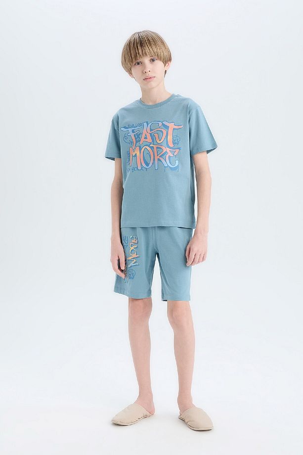 Erkek Çocuk Pijama Takımı Baskılı Kısa Kollu Üst Şort E0157A825SM - 1