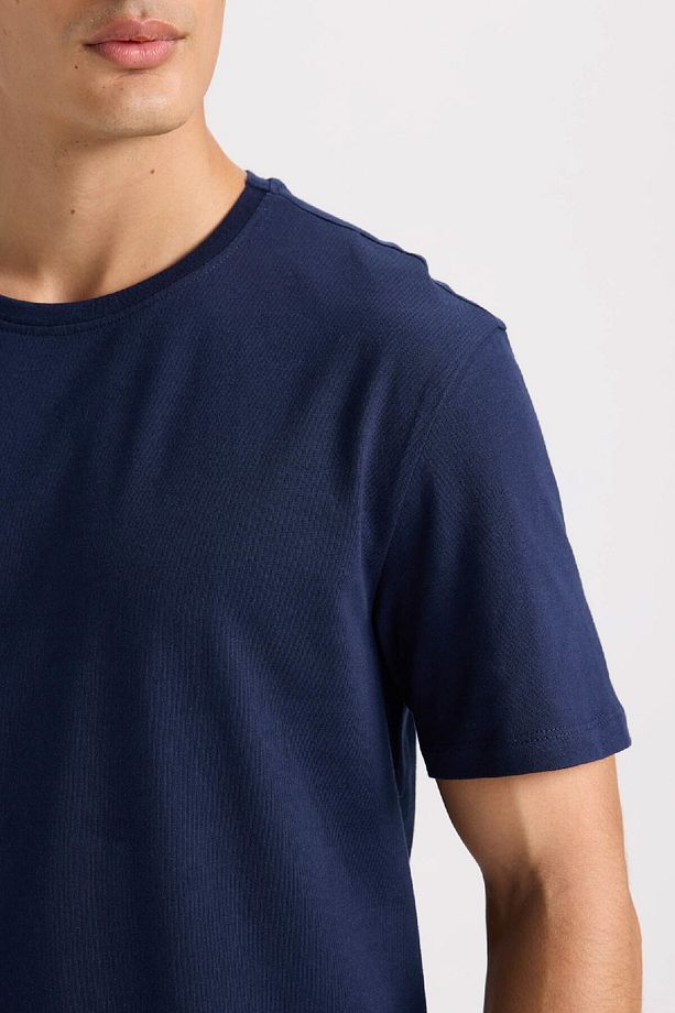 New Regular Fit Bisiklet Yaka Basic Düz Kısa Kollu Tişört E1091axns - 5