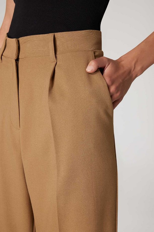 Sorbe X Tapered Fit Pantolon Yüksek Bel Pensli Düz Paça Cepli D9908ax24au - 5